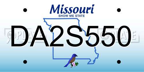 DA2S550 Missouri License Plate