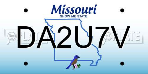 DA2U7V Missouri License Plate