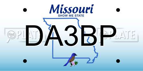 DA3BP Missouri License Plate