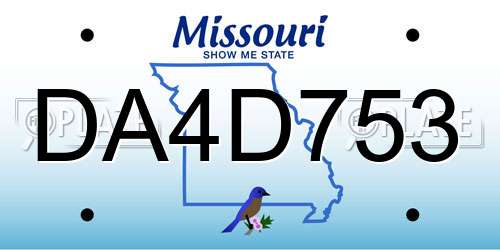 DA4D753 Missouri License Plate
