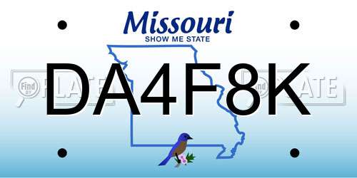 DA4F8K Missouri License Plate
