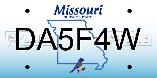DA5F4W Missouri License Plate