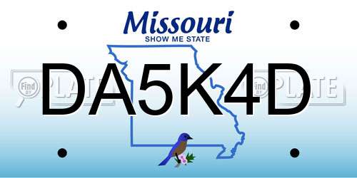 DA5K4D Missouri License Plate