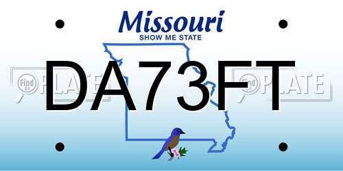 DA73FT Missouri License Plate