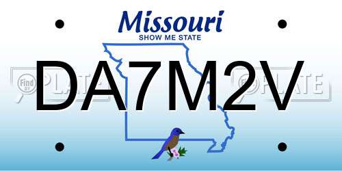 DA7M2V Missouri License Plate