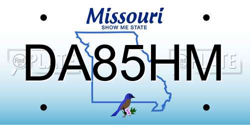 DA85HM Missouri License Plate