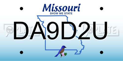DA9D2U Missouri License Plate