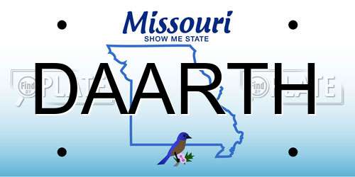 DAARTH Missouri License Plate