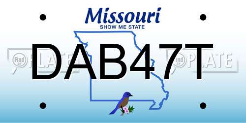 DAB47T Missouri License Plate