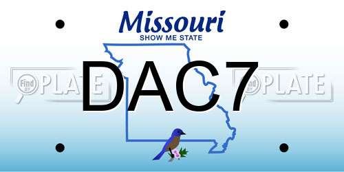 DAC7 Missouri License Plate