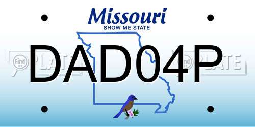 DAD04P Missouri License Plate