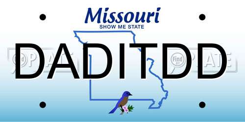DADITDD Missouri License Plate