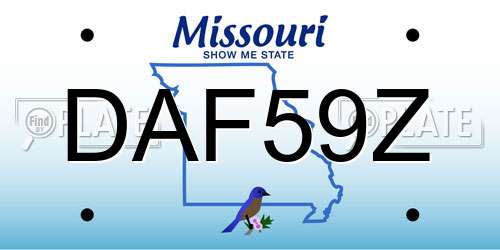 DAF59Z Missouri License Plate