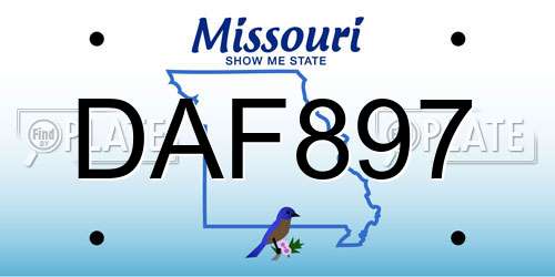 DAF897 Missouri License Plate
