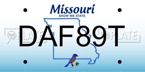 DAF89T Missouri License Plate