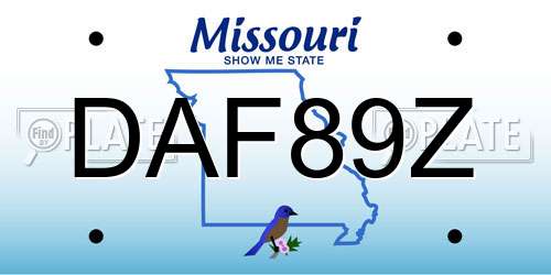 DAF89Z Missouri License Plate