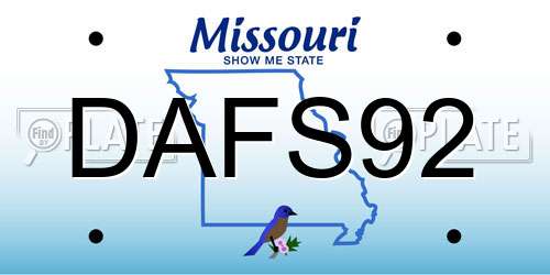 DAFS92 Missouri License Plate