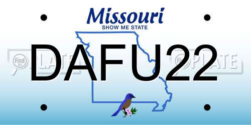 DAFU22 Missouri License Plate