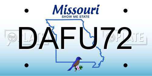 DAFU72 Missouri License Plate
