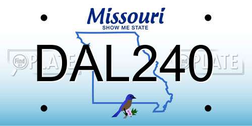 DAL240 Missouri License Plate