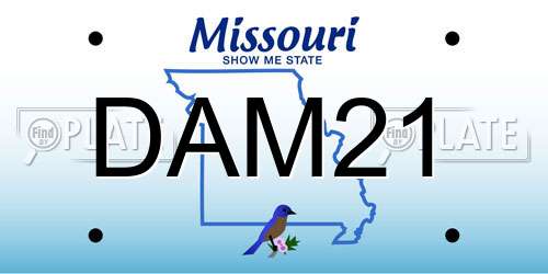 DAM21 Missouri License Plate