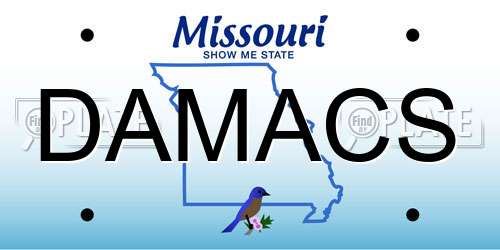 DAMACS Missouri License Plate