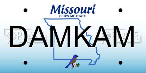DAMKAM Missouri License Plate