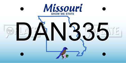 DAN335 Missouri License Plate