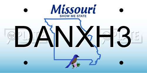 DANXH3 Missouri License Plate