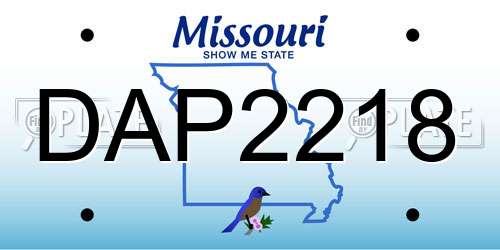 DAP2218 Missouri License Plate