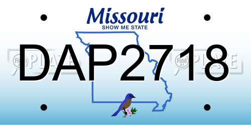 DAP2718 Missouri License Plate