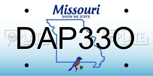 DAP33O Missouri License Plate