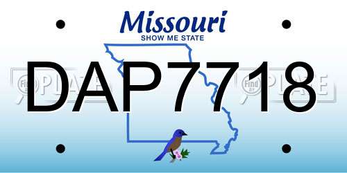 DAP7718 Missouri License Plate