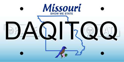 DAQITQQ Missouri License Plate