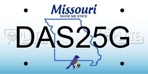 DAS25G Missouri License Plate