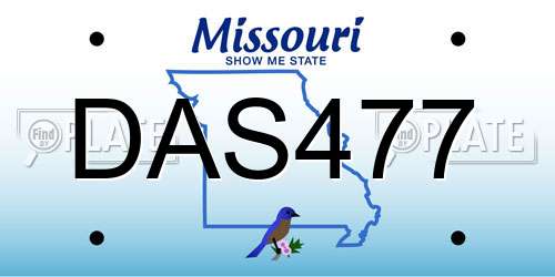 DAS477 Missouri License Plate