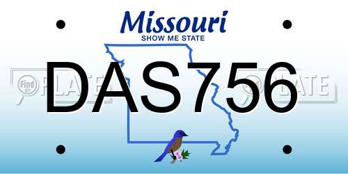 DAS756 Missouri License Plate