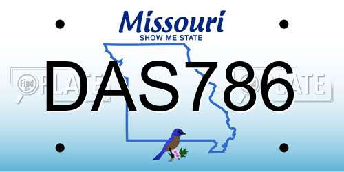 DAS786 Missouri License Plate