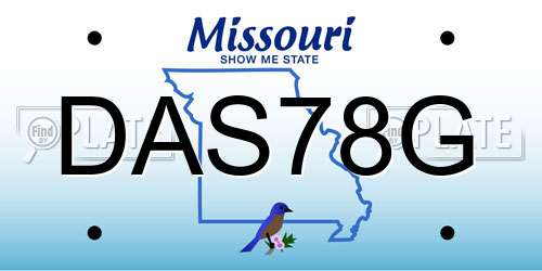 DAS78G Missouri License Plate