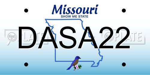 DASA22 Missouri License Plate