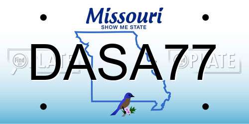 DASA77 Missouri License Plate