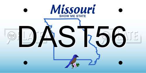 DAST56 Missouri License Plate