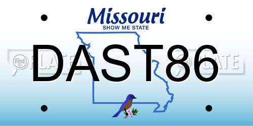 DAST86 Missouri License Plate