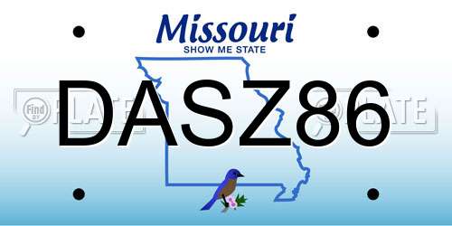 DASZ86 Missouri License Plate