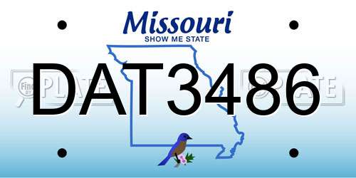 DAT3486 Missouri License Plate