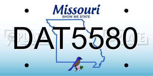 DAT5580 Missouri License Plate