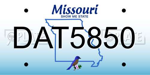 DAT5850 Missouri License Plate