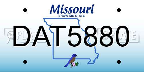 DAT5880 Missouri License Plate