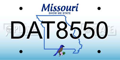 DAT8550 Missouri License Plate