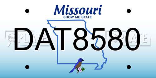 DAT8580 Missouri License Plate